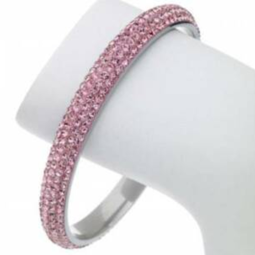 NWT bangle bracelet crystal 4 row black or pink - Picture 3 of 5